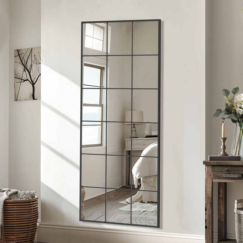 Miroir de fenêtre en métal Kamen, Noir