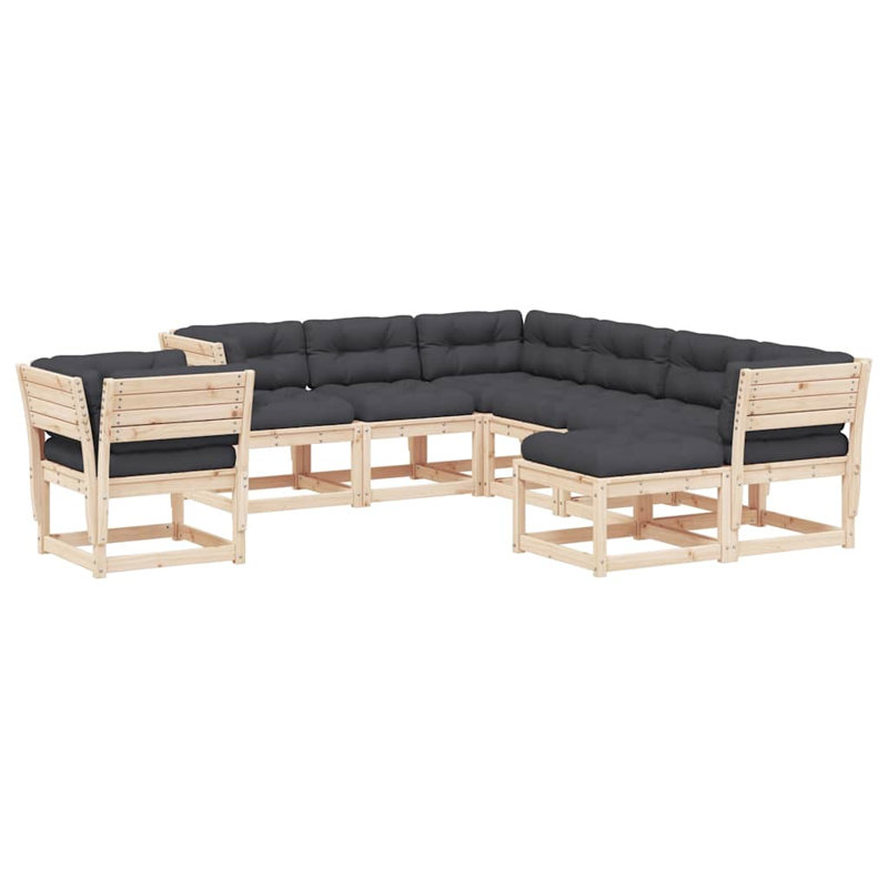 273cm Wide Patio Sofa, Brown, Gray