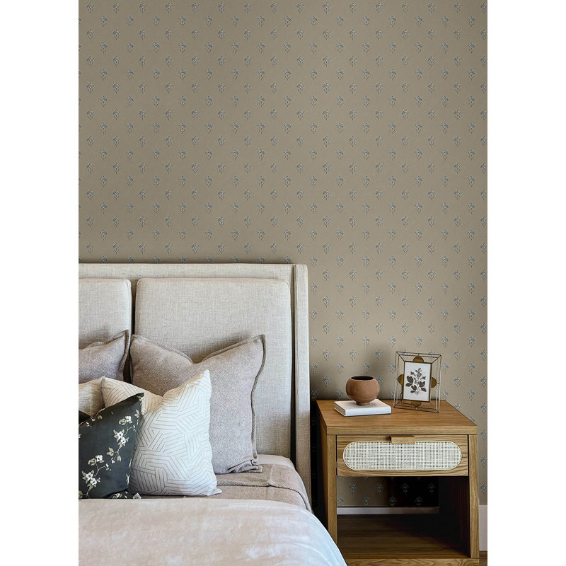Papier peint floral Surdiva, Gris