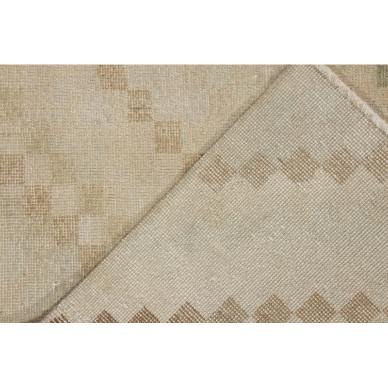 Wool Striped Area Rug in Beige
