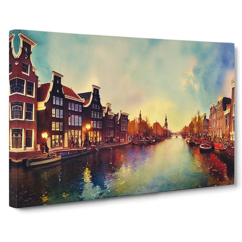 Amsterdam Canal Vol.1 - Wrapped Canvas, 50cm H x 76cm W x 3cm D