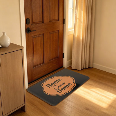 Tapis de jardin noir et orange 20 po x 32 po Home Sweet Home