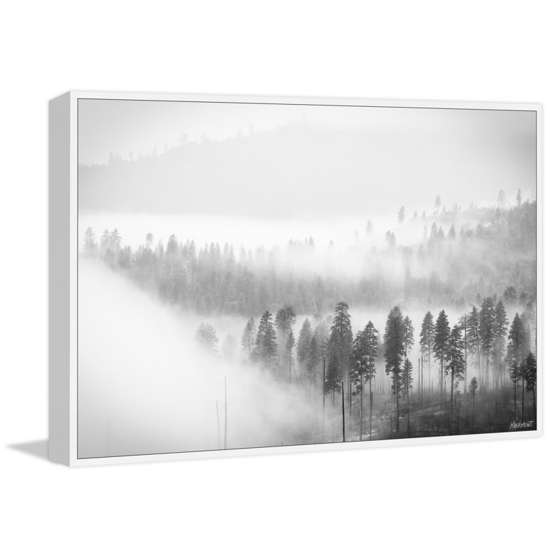 Paysage brumeux - peinture sur toile, L 60 po x H 40 po x P 1,5 po, Toile sur cadre, Aucun mat