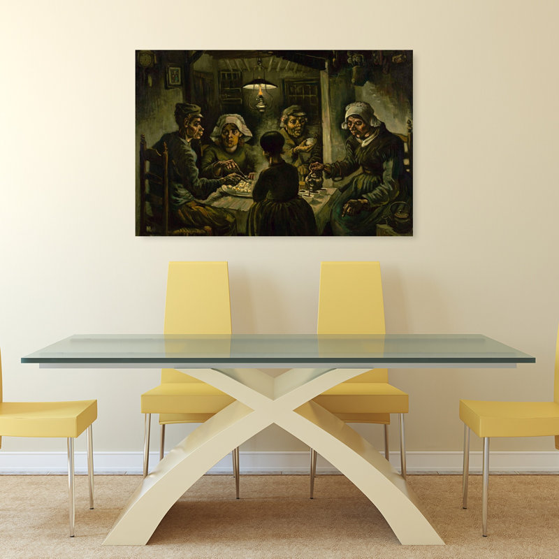 Les Mangeurs de pommes de terre, 1885, estampe murale abstraite et contemporaine au style rustique, 32" H x 48" W