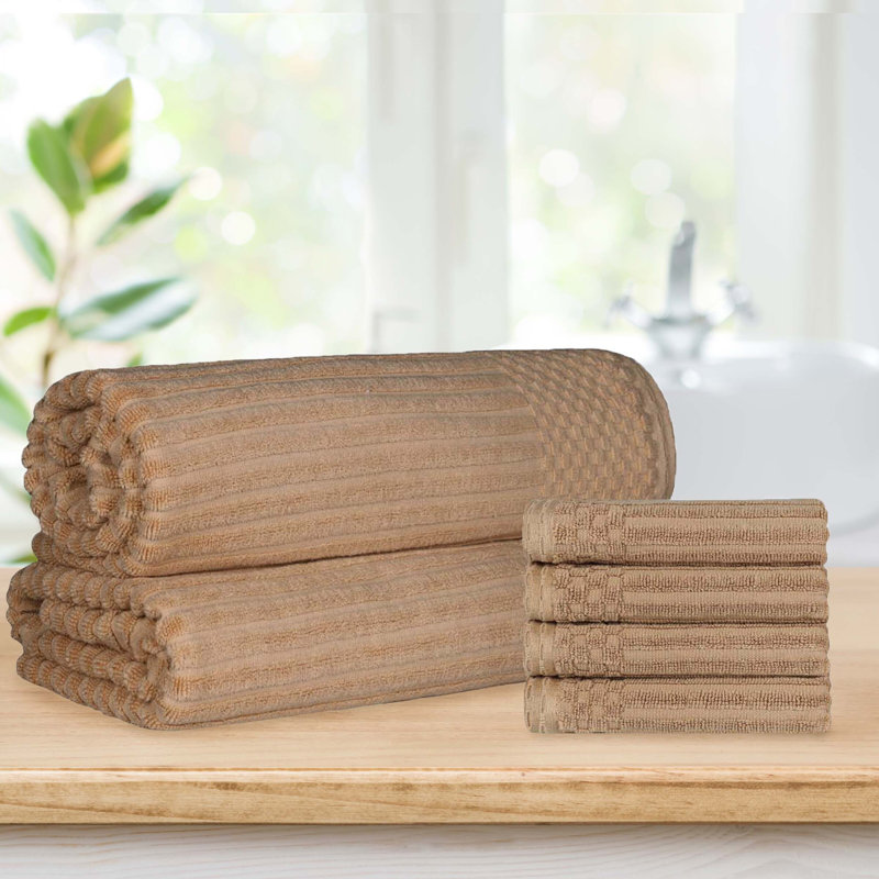 Ensemble de 4 serviettes de bain Keshayla, Marron clair