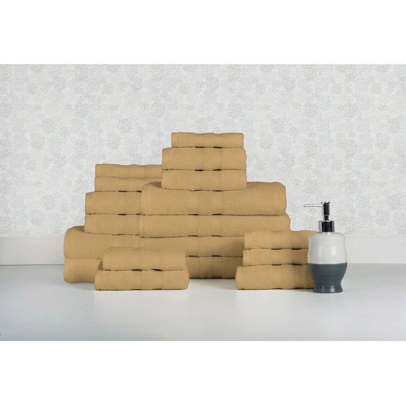 Ensemble de 18 serviettes en coton de qualité égyptienne Bibb Home, Lin