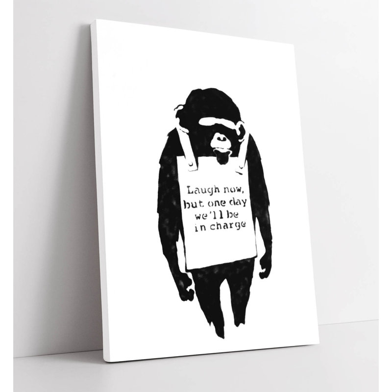 Banksy Monkey Takeover Canvas Wall Art Print, 30.48 cm H x 20.32 cm W
