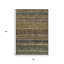 Tapis intérieur lavable rayé brun et gris 3 pi x 5 pi