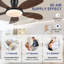 Ventilateurs de plafond modernes à profil bas de 48 pouces à 5 pales avec lumières et télécommande / app-1340541554