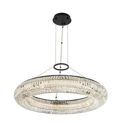Tamburo 1 LT Matte Black (fluorocarbon)/Clear Chandelier Allegri