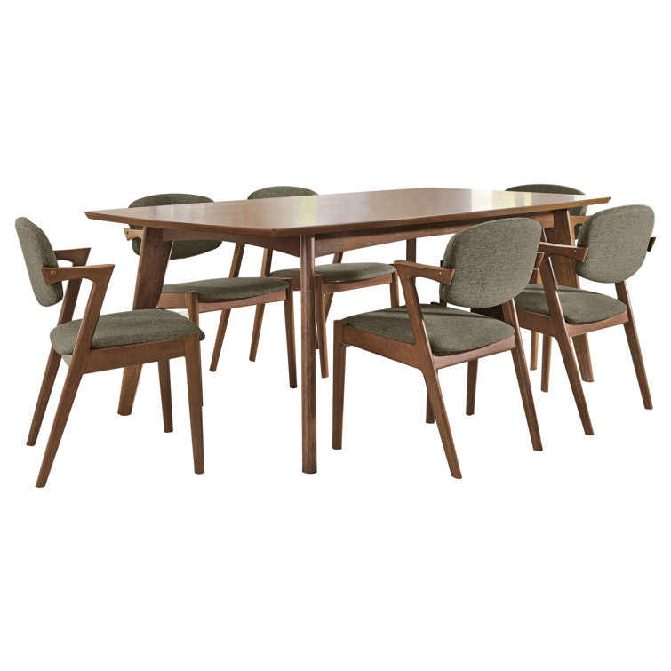 Solace Knotty Nutmeg 6-Piece Rectangular Dining Table Set