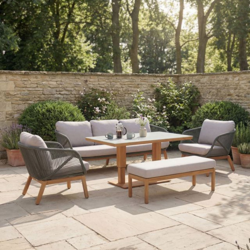 6 - Person Patio Dining Set with Rectangular Table , Cushions Included