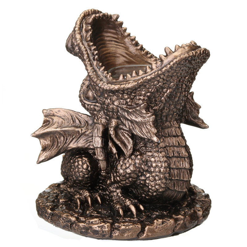 Figurine bougie chauffe-plat dragon 5,31 pouces en polyrésine