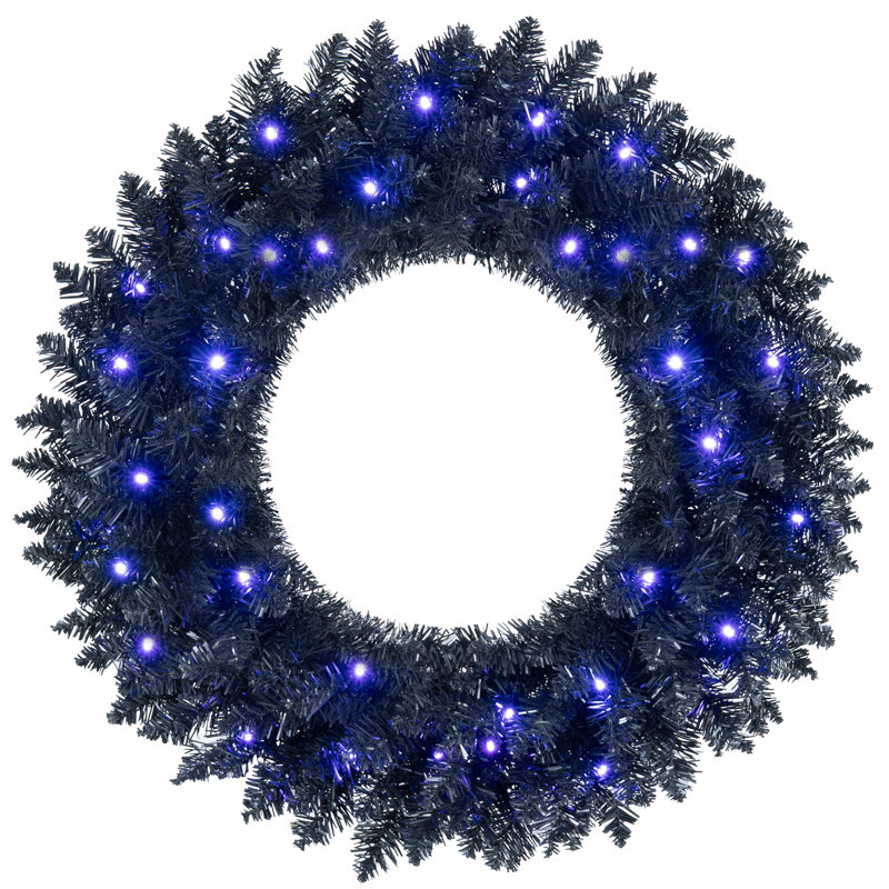 Faux Lighted 24'' Wreath