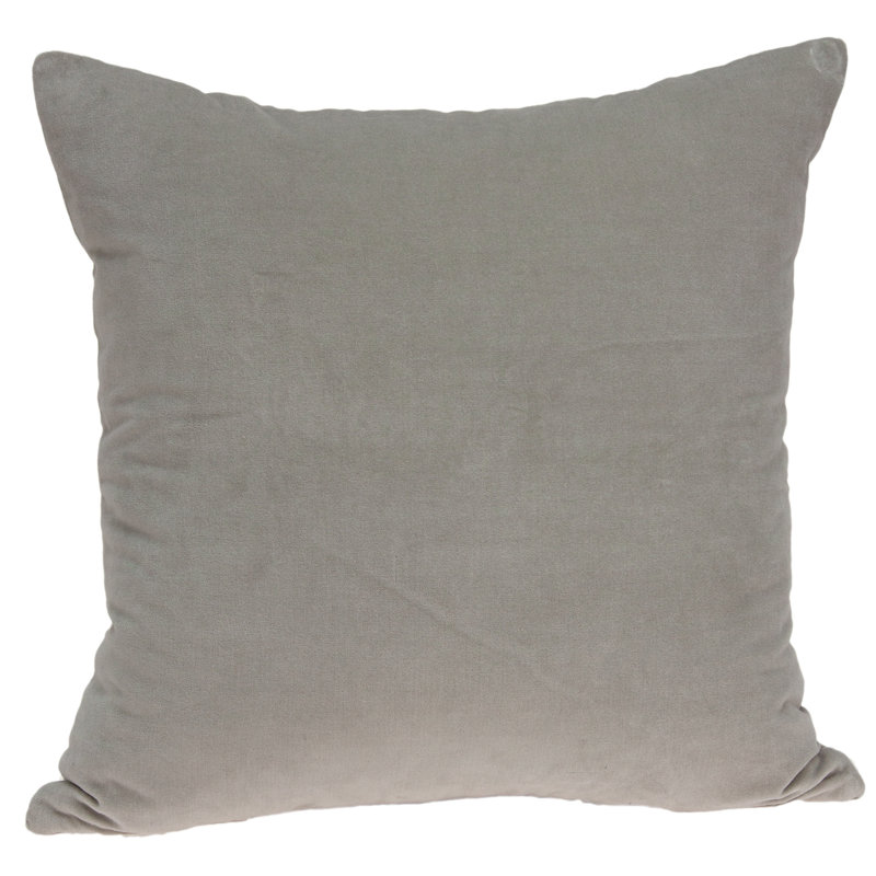 Coussin décoratif carré en mélange de coton Emma 18 po Parkland, 18 po x 18 po, Polyester / Bourre en polyester, Gris