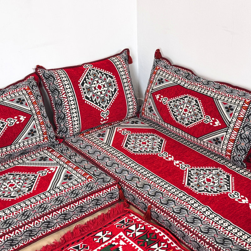 Ensemble de sièges de plancher Boho Spice Tone avec coussins de dossier moelleux