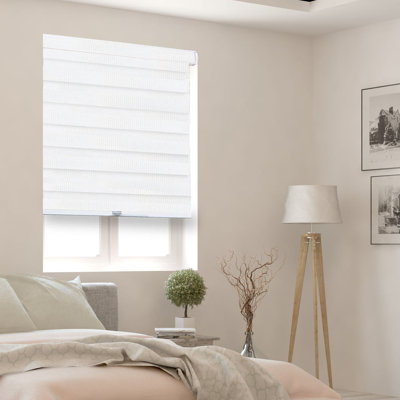 Cordless Zebra Roller Shades – Light Filtering and Room Darkening Blinds - Dual Layer with Sheer and Solid Fabric Stripes - Modern Cassette Valance