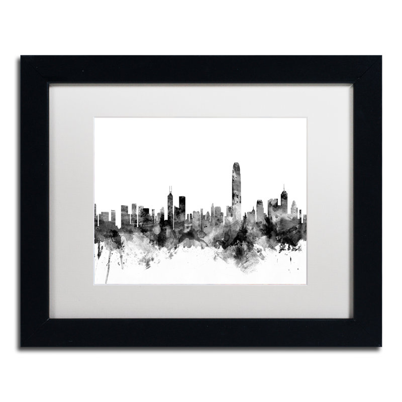 «Skyline», impression encadrée, H 11 po x l 14 po x P 0,5 po, Noir, Cadre argenté