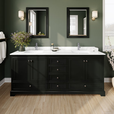 Deborah 80'' Double Bathroom Vanity with Quartz Top