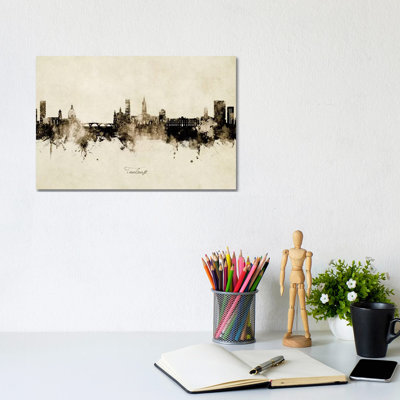 Toulouse France Skyline Vintage by Michael Tompsett - Wrapped Canvas Print