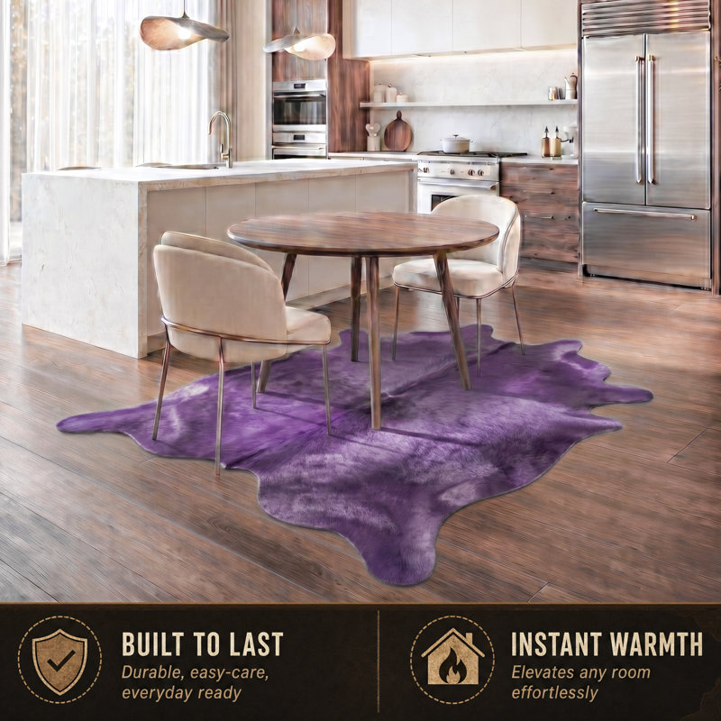 Plainsboro Performance Cowhide Animal Print Indoor Rug, 5' x 7'
