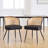 19.3" H PU Leather Fabric Upholstered Modern Dining Chairs With Cane Back and Black Metal Frame-951666015-965343955