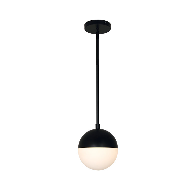 Luminaire suspendu sphère 1 lumière Kerfoot, Noir mat, H 7 po x l 7 po x P 7 po