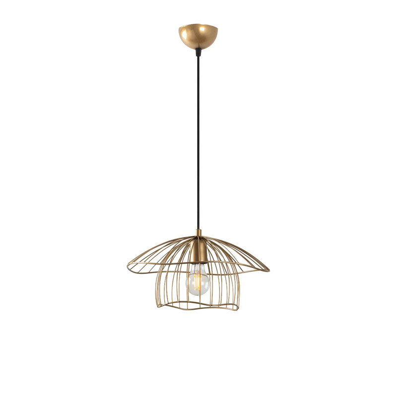 Élégant lustre doré de 26,8 po x 26,8 po x 44,1 po | Corps en métal robuste, bouchon de 13,8 po x 6,3 po | 1 x douille E27 (40 W maximum), ampoule non incluse | Parfait pour le salon, la salle à manger et le vestibule | Homologué IP20 pour une utilisation intérieure
