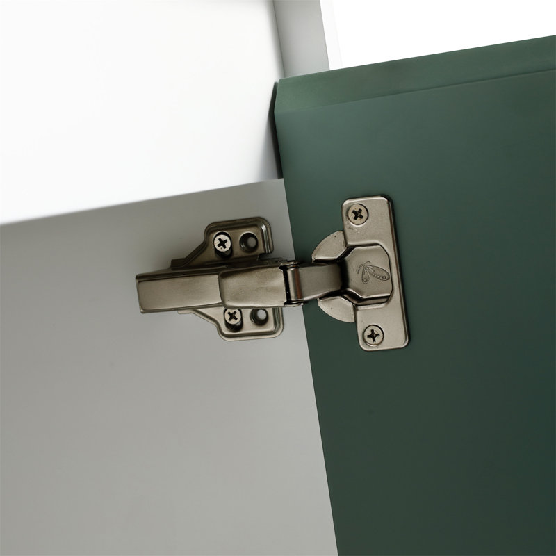 Mint Green Plywood Floating Single Sink Vanity with White Ceramic Top