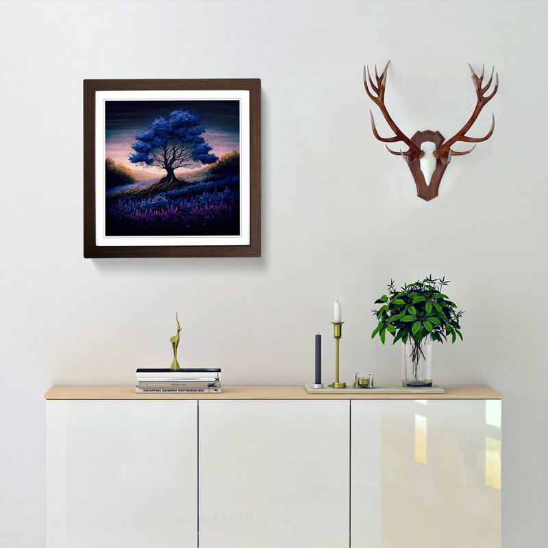 Single Picture Frame Print on Wood, Walnut
