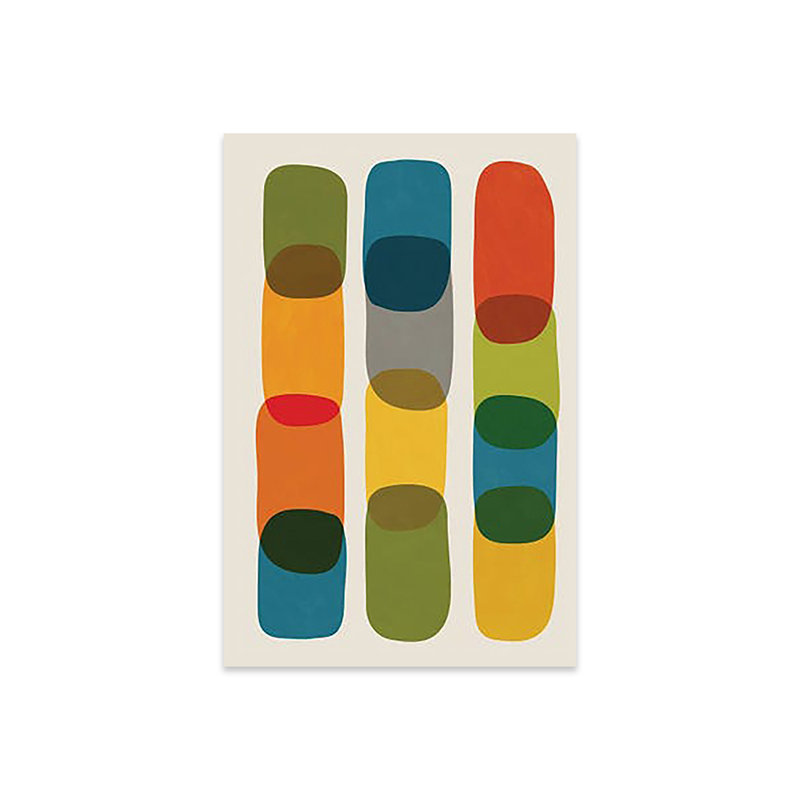 " Colourful Mid-Century Modern Bold I " by EmcDesignLab, 24" H x 16" W x 0.25" D