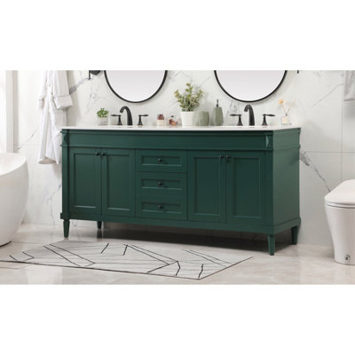 Readington 72'' Double Bathroom Vanity with Engineered Marble Top