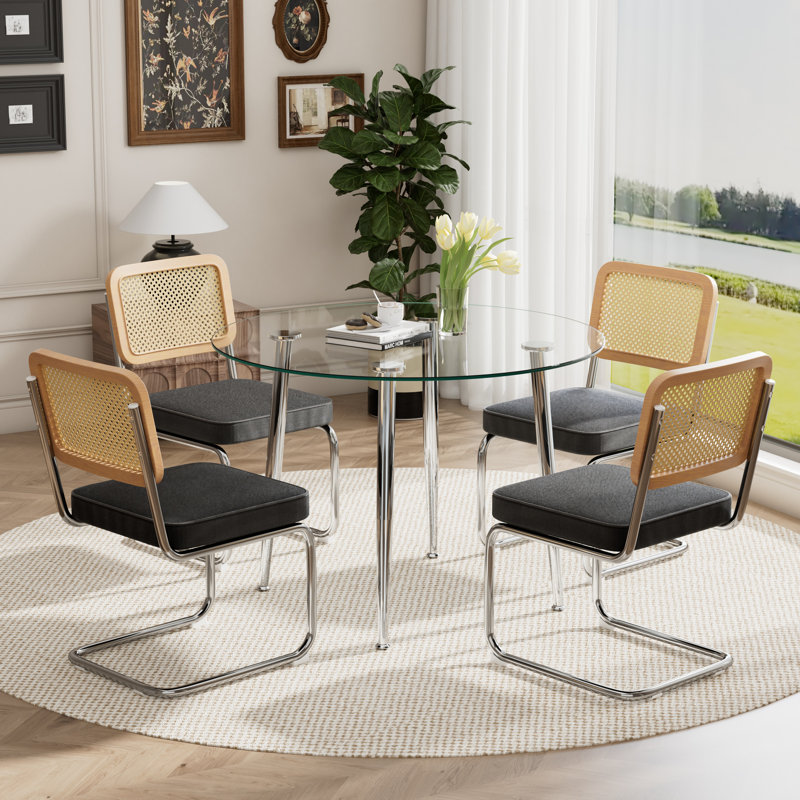 Ensemble de salle à manger 5 pièces, Noir, H 30 po x l 40 po x P 40 po, 5