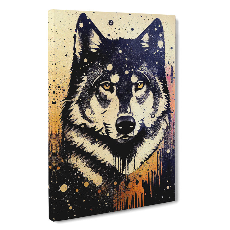 Wolf Graffiti No.4 - Wrapped Canvas, 76cm H x 50cm W x 3cm D