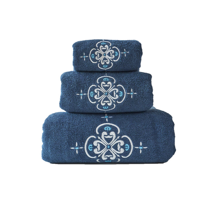 Ensemble de serviettes de bain brodées 100% coton ultra doux de luxe Amariyon Home Decor Premium