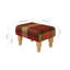 Tartan Material Large Footstools Tartan - Claret Red - Wood Turned Leg-163175084