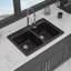 Évier de cuisine en quartz - Évier encastré à double cuve en composite de granite 33 x 22 x 9 po (50/50)
