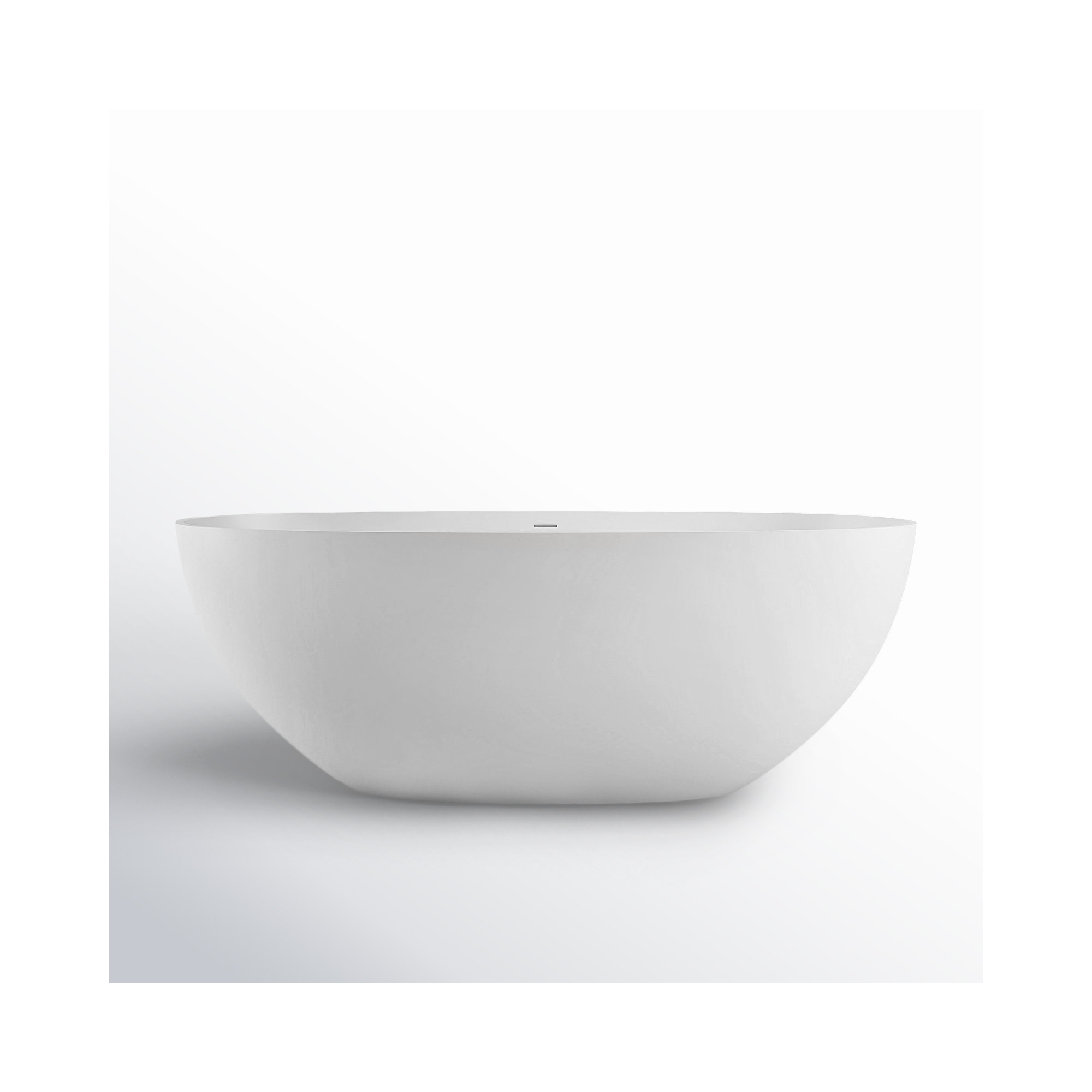 Forma 61'' Freestanding Tub Solid Surface Stone Resin Free Standing Soaking Bathtub, White