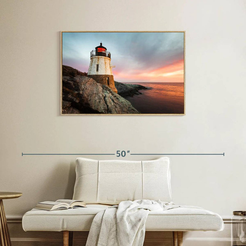 Phare de Newport, Cadre flottant en bois naturel, 37 po x 25 po