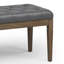 Petit banc de repose-pieds capitonné en cuir vegan traditionnel l 28 po Waverly