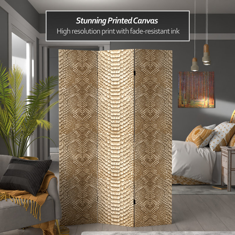 47.25'' 3 - Panel Folding Room Divider, Tan