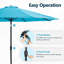 Parasol de patio 11 pi avec bouton poussoir inclinable / manivelle et 8 nervures robustes-136506364