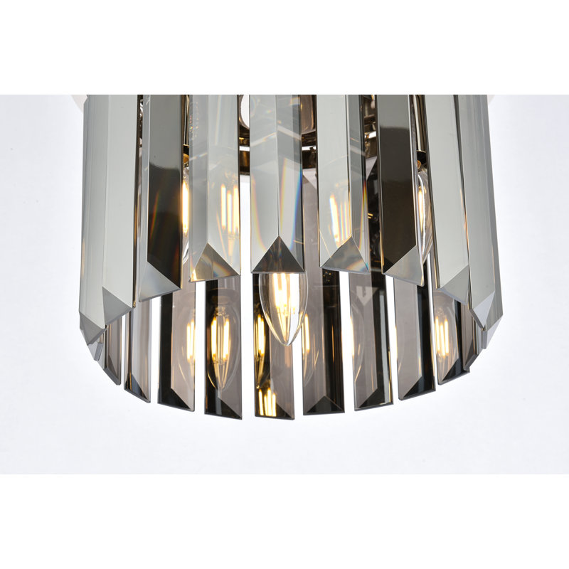 Yazmin Flush Mount, Gray, Polished Nickel