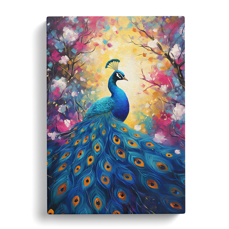 Peacock Impressionism No.2 - No Frame Print, 60cm H x 40cm W x 3cm D