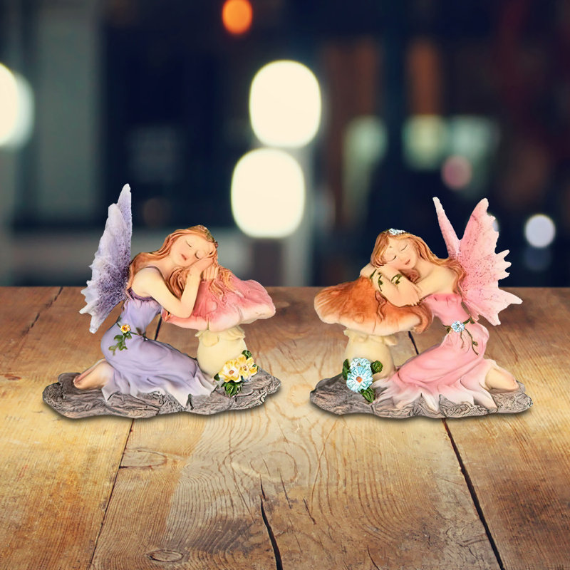 Figurine Joeanna 2-PC Fairy Sleeping on Mushroom