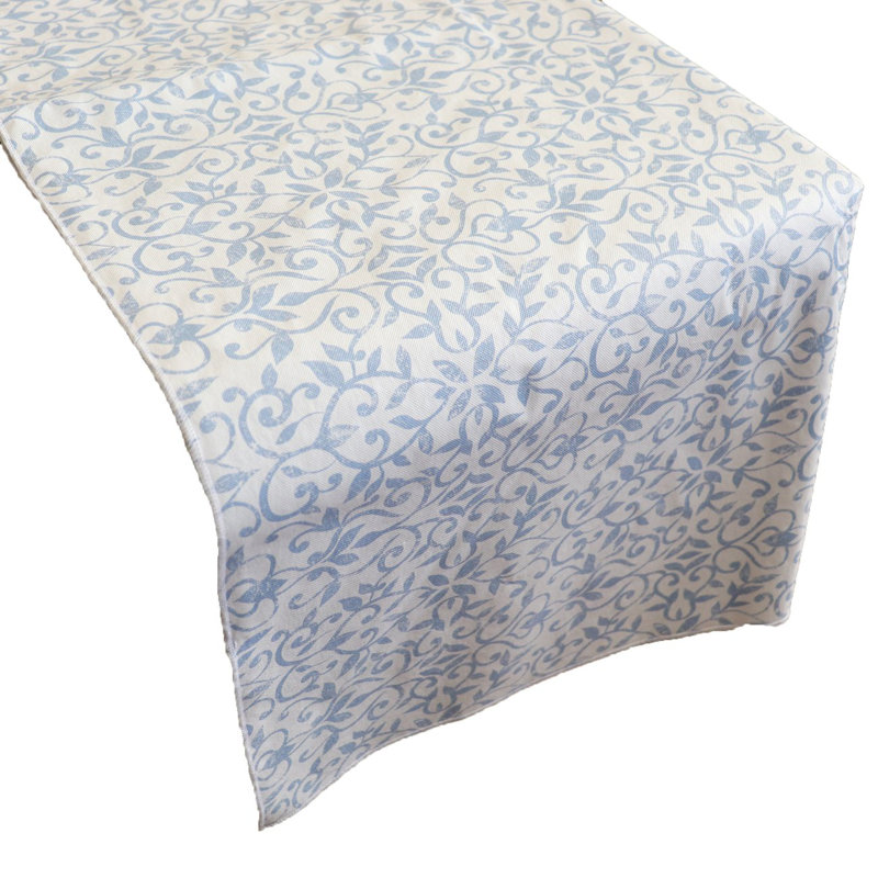 Sheryll Plastic Floral Vines Table Runner, 60" L x 12" W, Blue