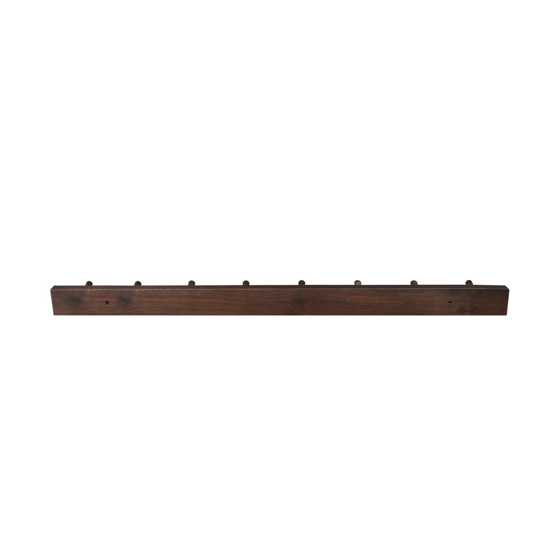 Wall Mounted Coat Rack, Dark Walnut, 2" H x 19.75" W x 0.75" D
