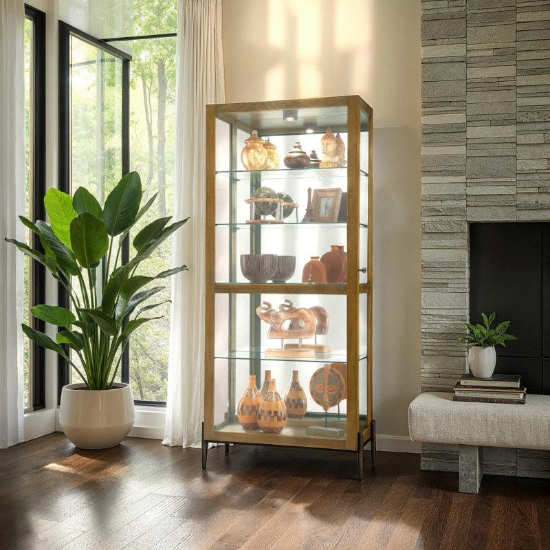 Ansel Lighted Curio Cabinet