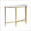Console Bordeaux avec plateau en marbre blanc et pieds en métal doré, parfait pour les entrées sophistiquées et les espaces de vie.