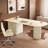 Cream Wood Sintered Stone Writing Desk-66699879
